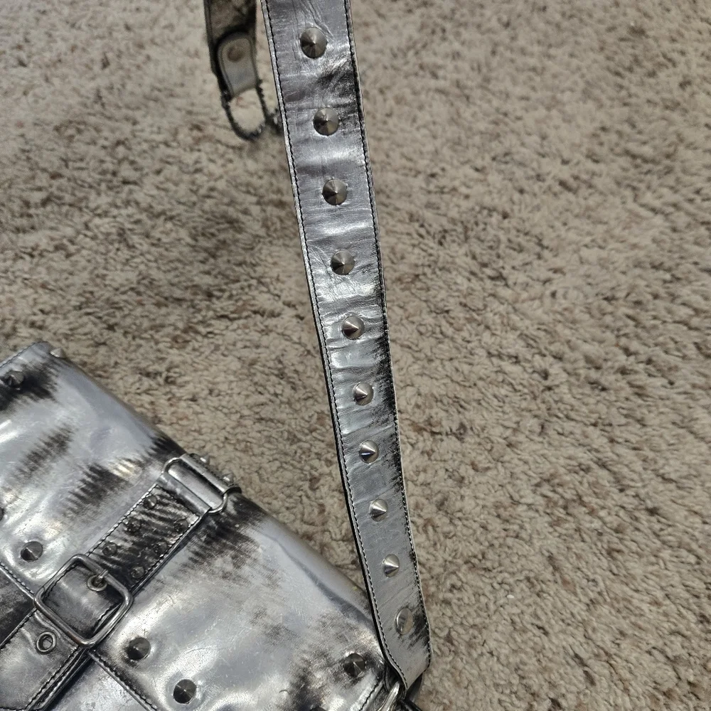 Le Silla Silver Distressed Studded Women's Bag